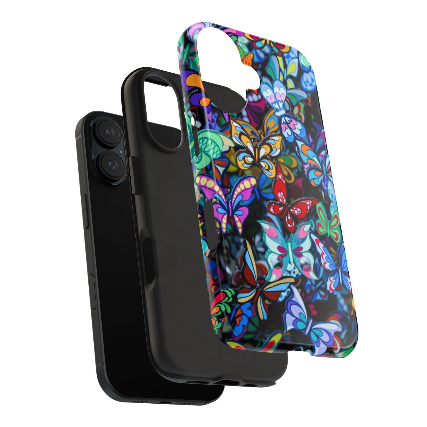 Tough and Lightweight Phone Case | Mosaic Butterflies | Compatible with Samsung and iPhone Smartphones