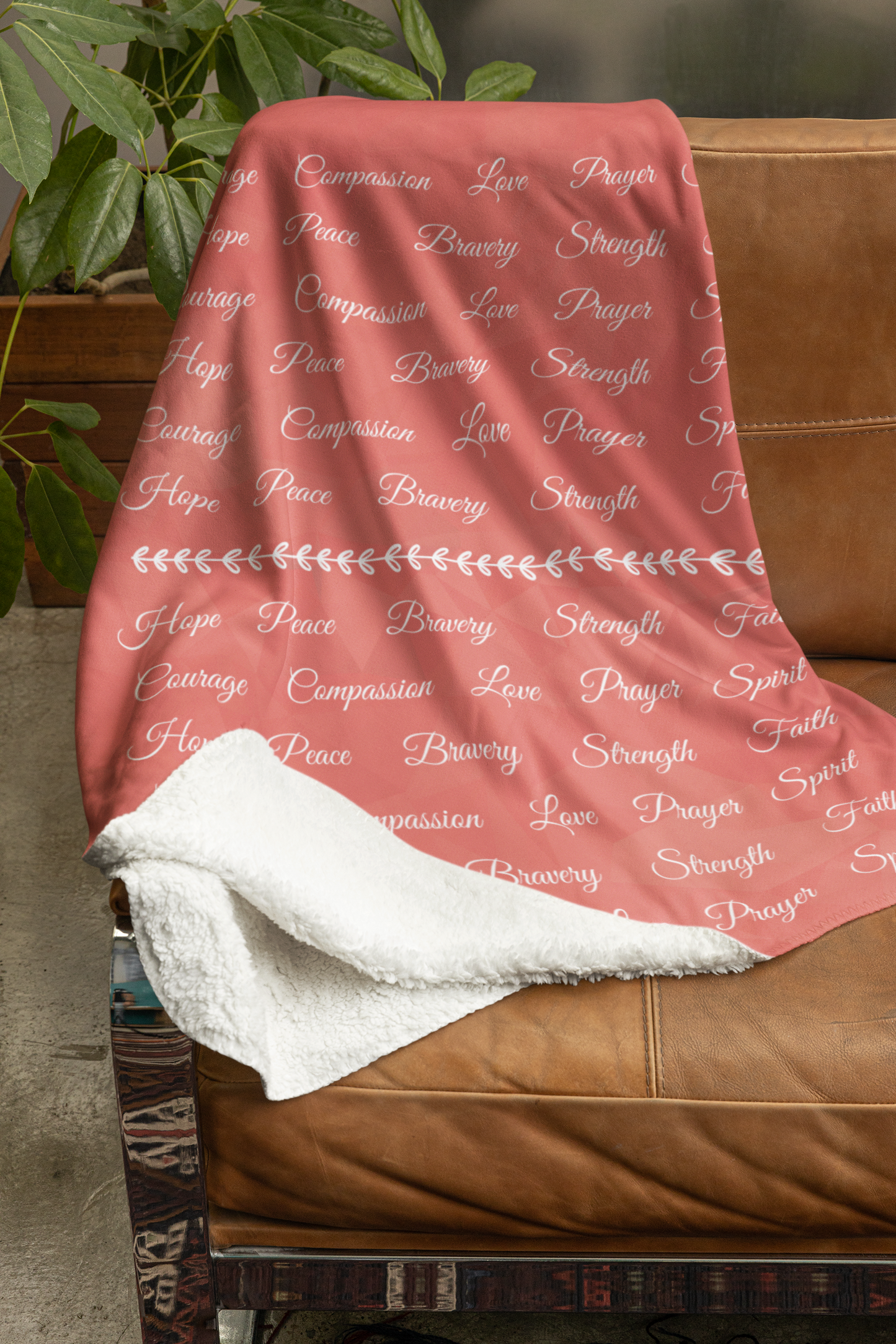 Love Courage | Ultra Soft and Thick Premium Mink Sherpa Blanket | Pumpkin