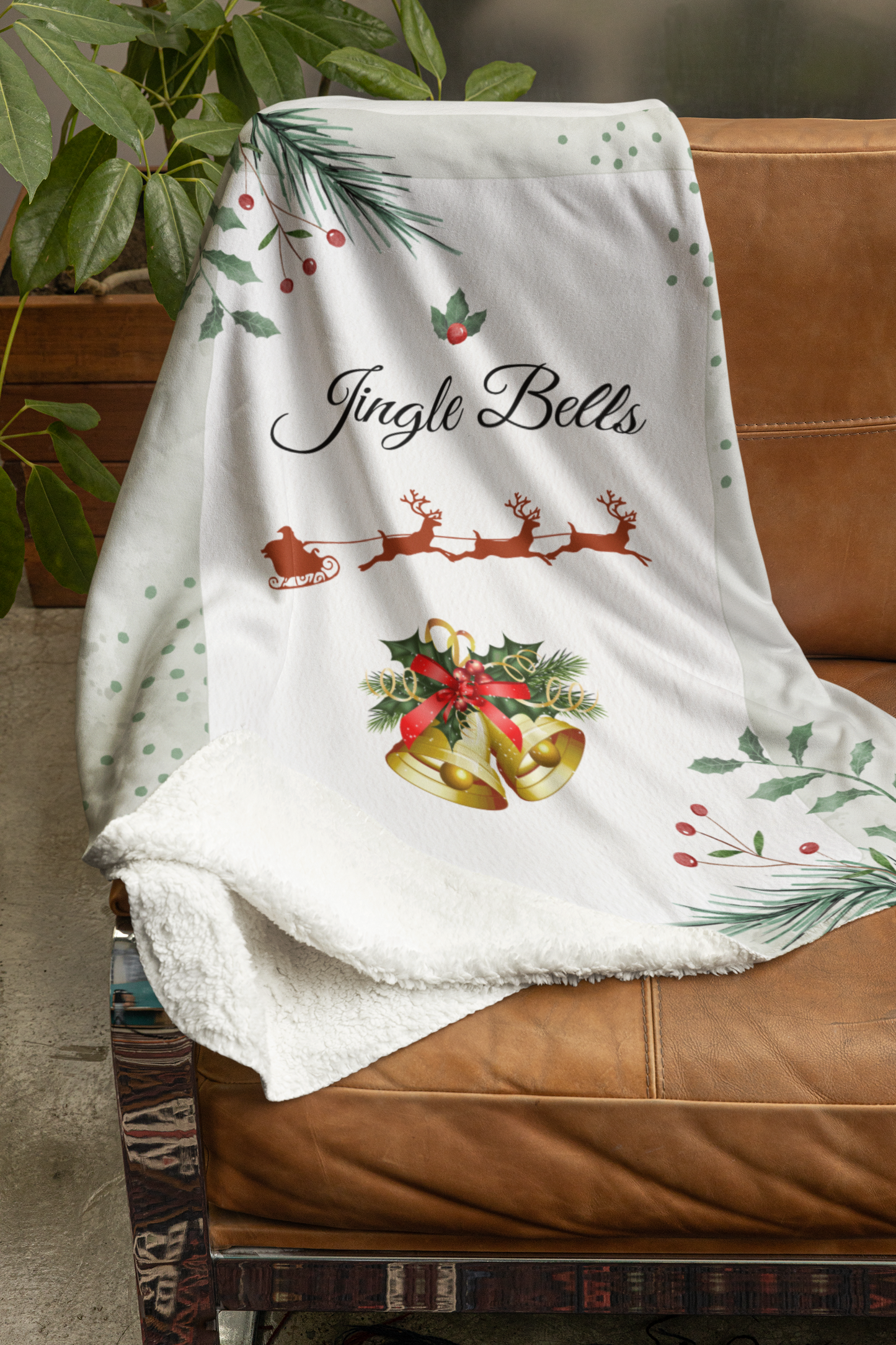Jingle Bells | Ultra Soft and Thick Premium Mink Sherpa Blanket
