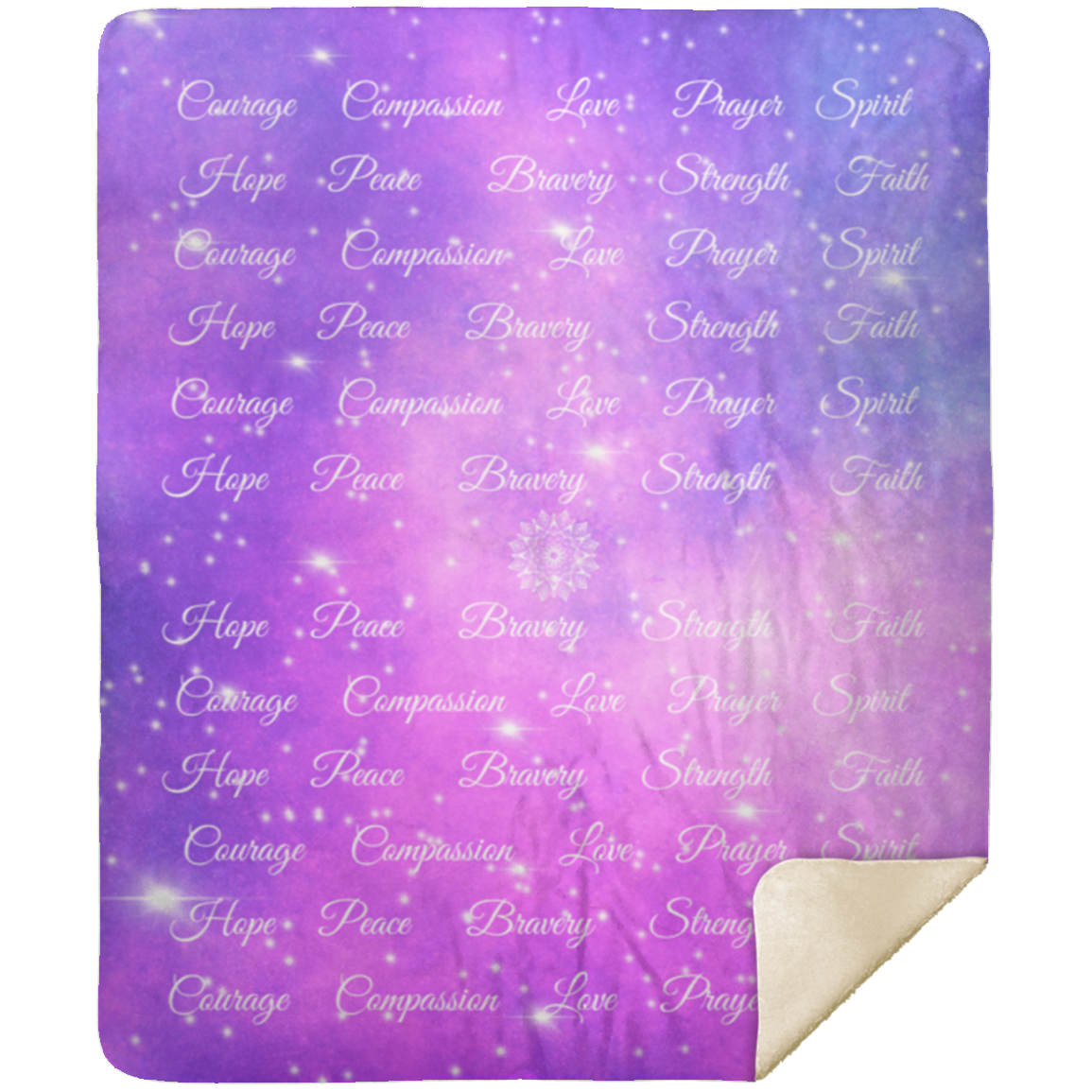Love Courage | Ultra Soft and Thick Premium Mink Sherpa Blanket | Pink/Purple