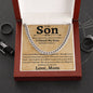 To My Son | I Cuban Chain Necklace | I Closed My Eyes | Love Mom