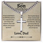 To My Son | I Closed My Eyes | Cuban Link Chain With Artisan Cross | Love Dad