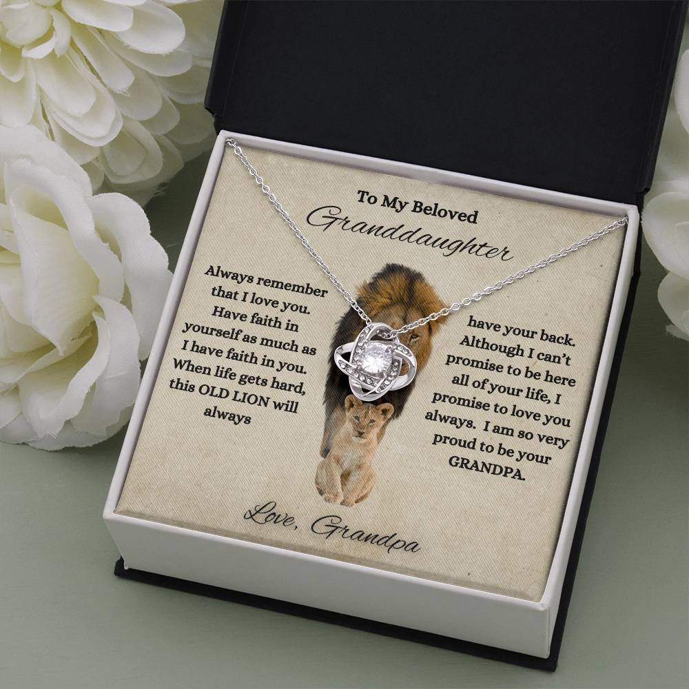 To My Beloved Granddaughter | Love Grandpa | Love Knot Necklace