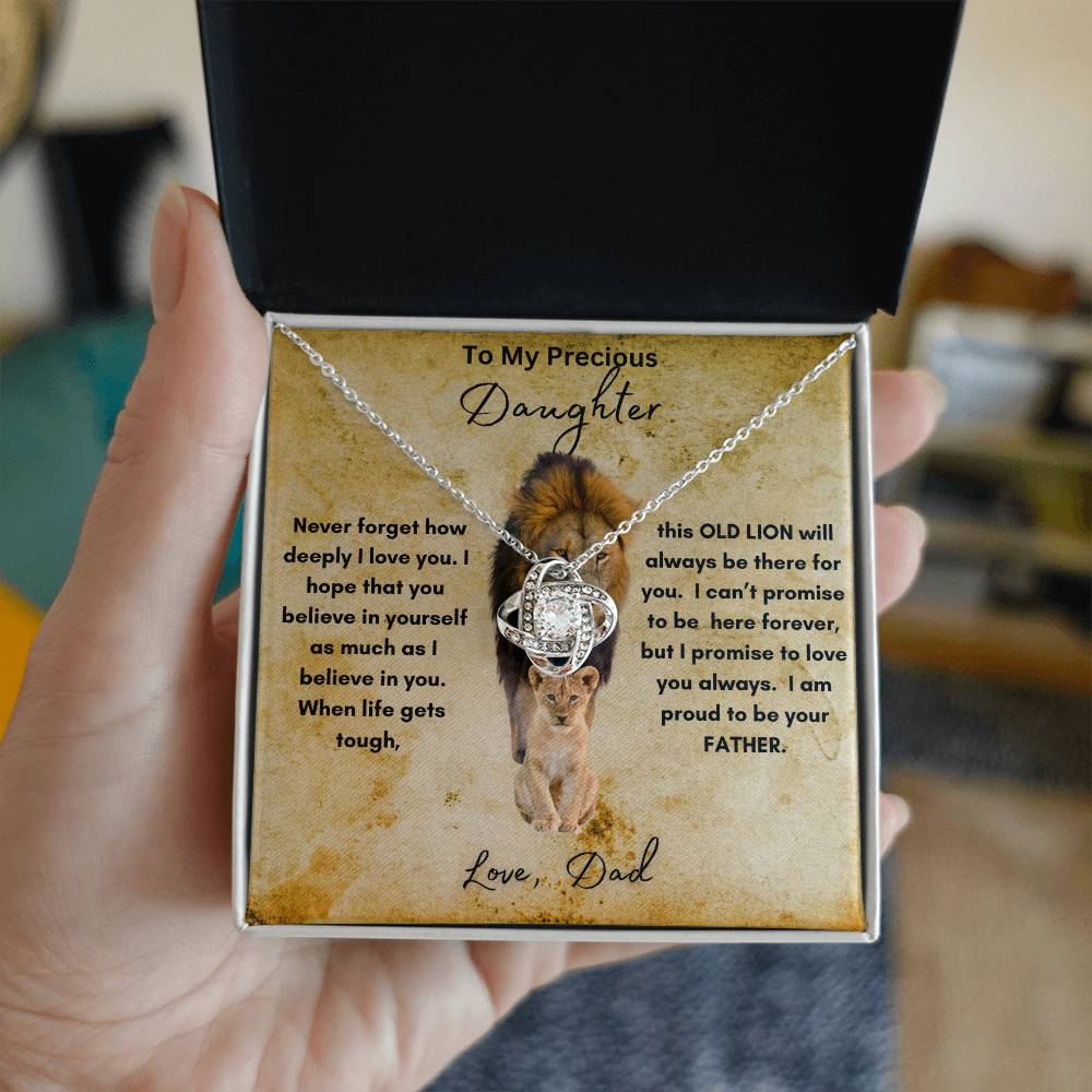 To My Precious Daughter | Love Dad | Love Knot Necklace
