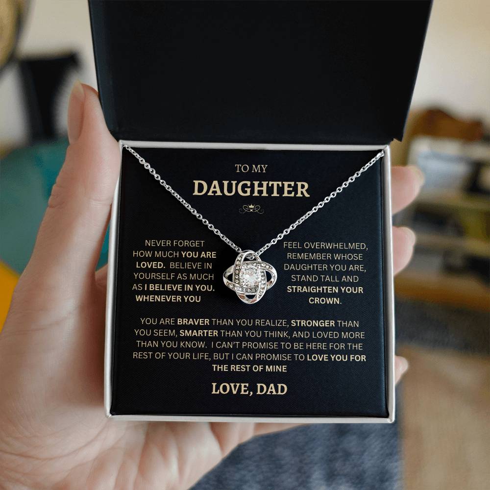 To My Daughter | Love Knot NeckLace | Believe In Yourself | Love Dad