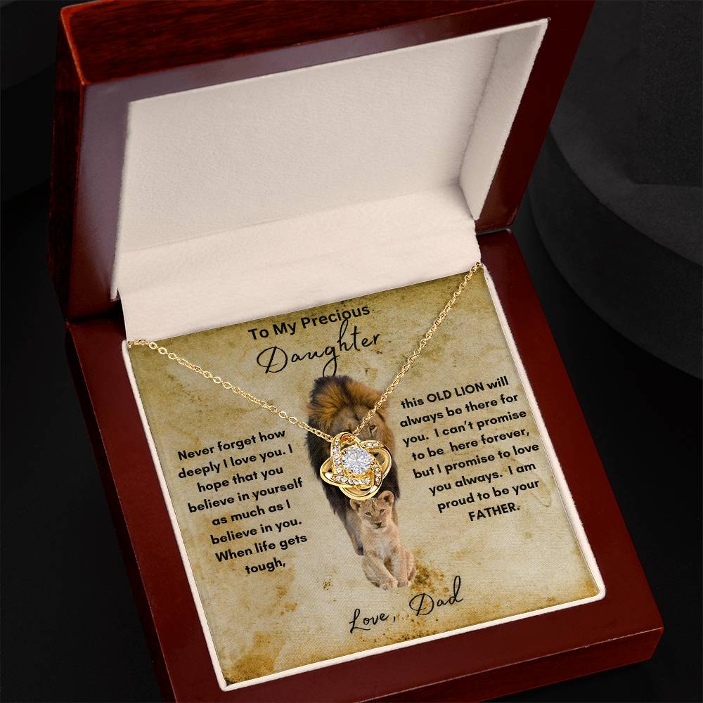 To My Precious Daughter | Love Dad | Love Knot Necklace