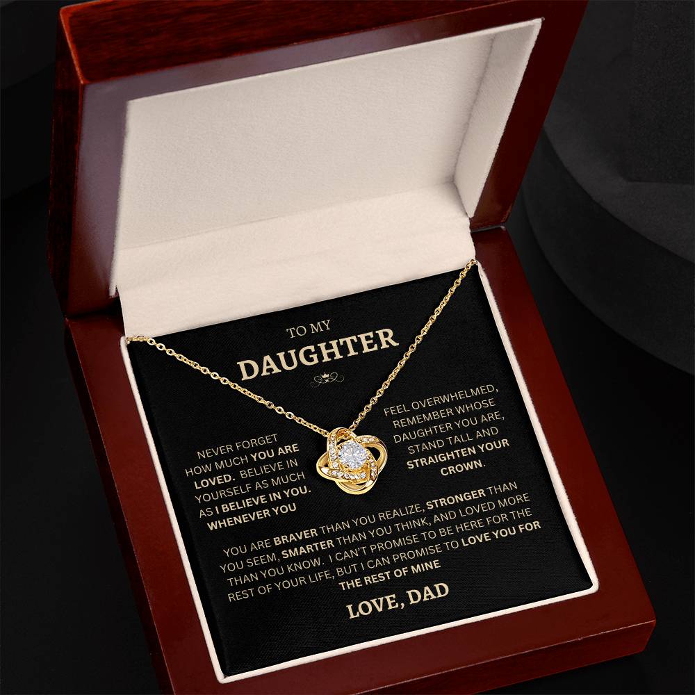 To My Daughter | Love Knot NeckLace | Believe In Yourself | Love Dad