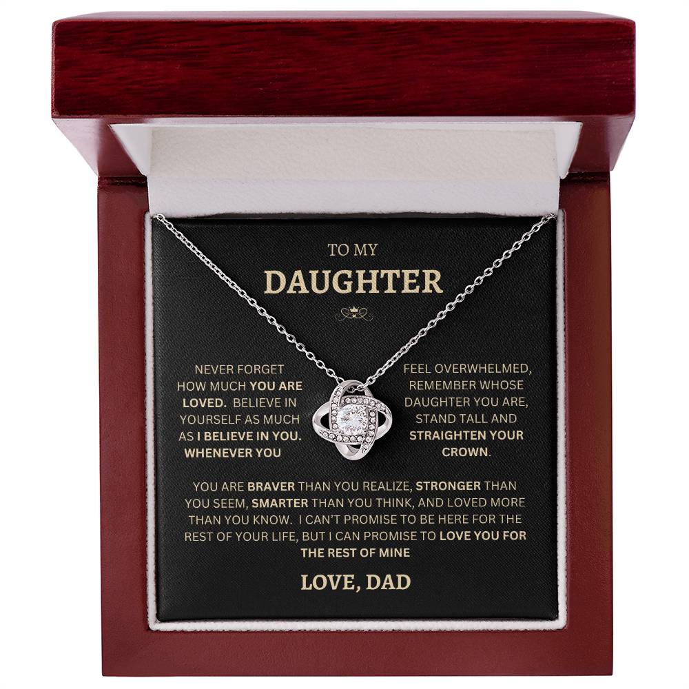 To My Daughter | Love Knot NeckLace | Believe In Yourself | Love Dad