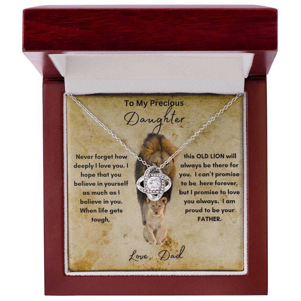 To My Precious Daughter | Love Dad | Love Knot Necklace
