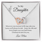To My Daughter -- Life Journey/Mom -- Interlocking Hearts Necklace