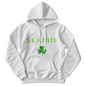 Slainte | An Irish Toast to Good Health | St Patricks Day Apparel | Unisex Hooded Sweatshirt | Cute and Cozy Irish Toast with Shamrock