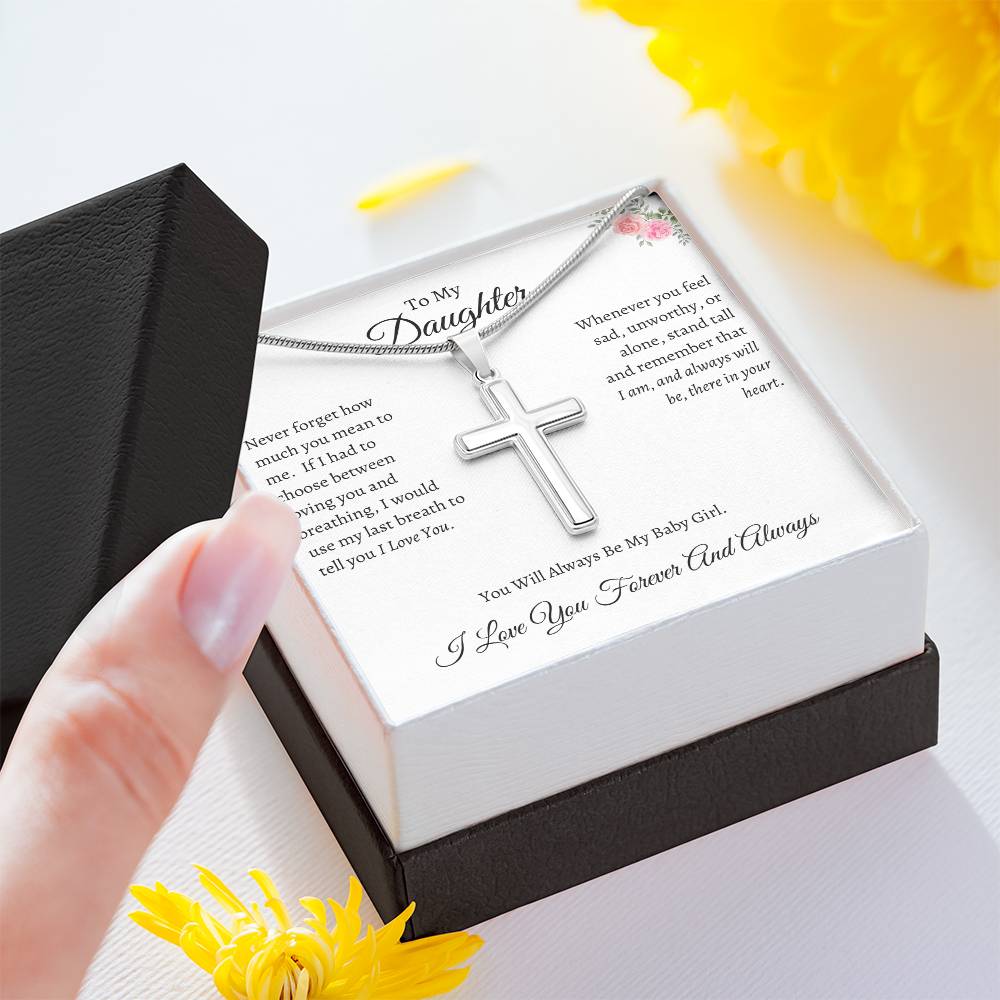 To My Daughter | Forever And Always | Artisan Cross Necklace