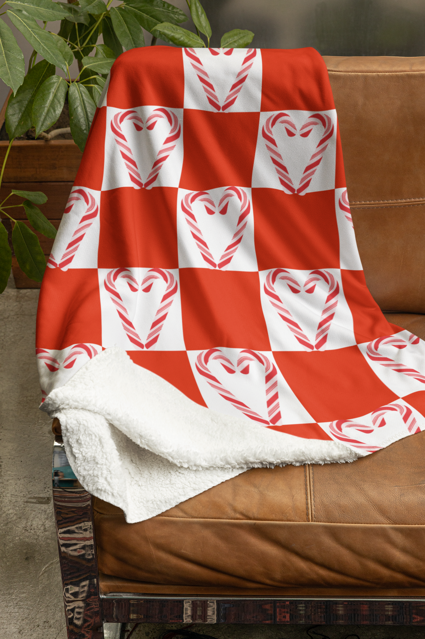 Candy Cane Hearts | Ultra Soft and Thick Premium Mink Sherpa Blanket