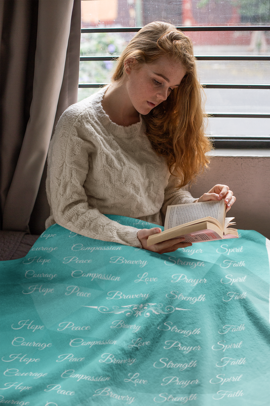 Love Courage Fleece Blanket |  Encouraging and Inspirational  |  Green