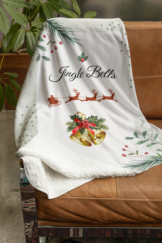 Jingle Bells Premium Plush Sherpa Blanket