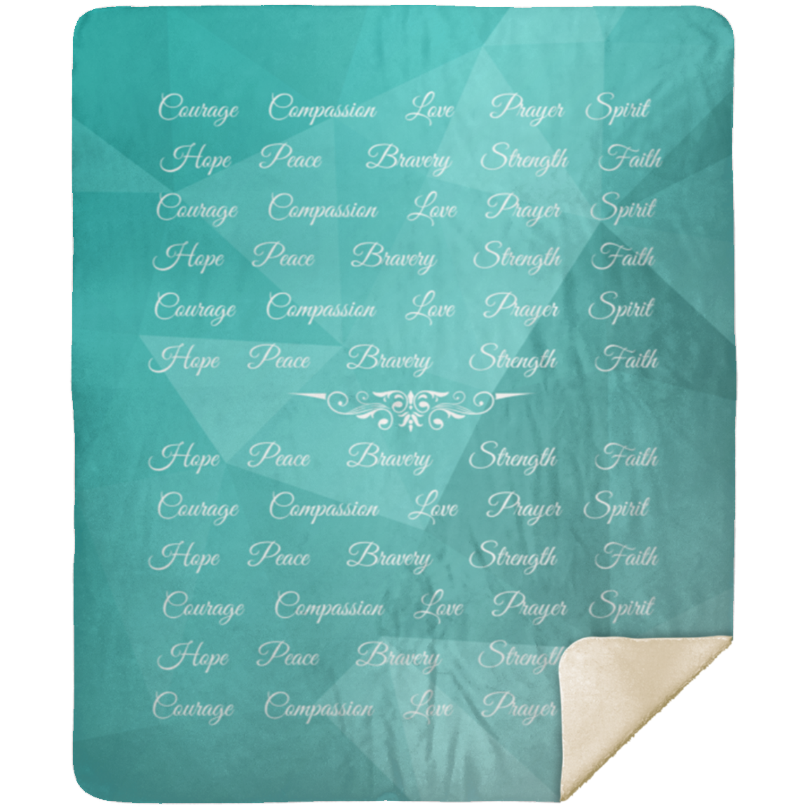 Love Courage |  Ultra Soft and Thick Premium Mink Sherpa Blanket | Green