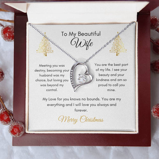 To My Beautiful Wife  |  Forever Love Necklace  | Christmas Gift for Her