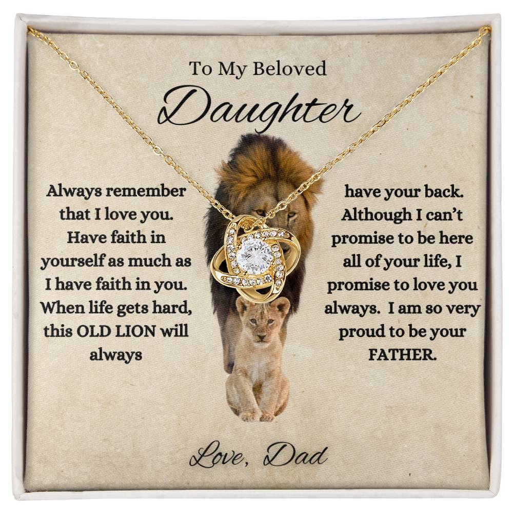 To My Beloved Daughter  | Love Dad  |  Love Knot Necklace