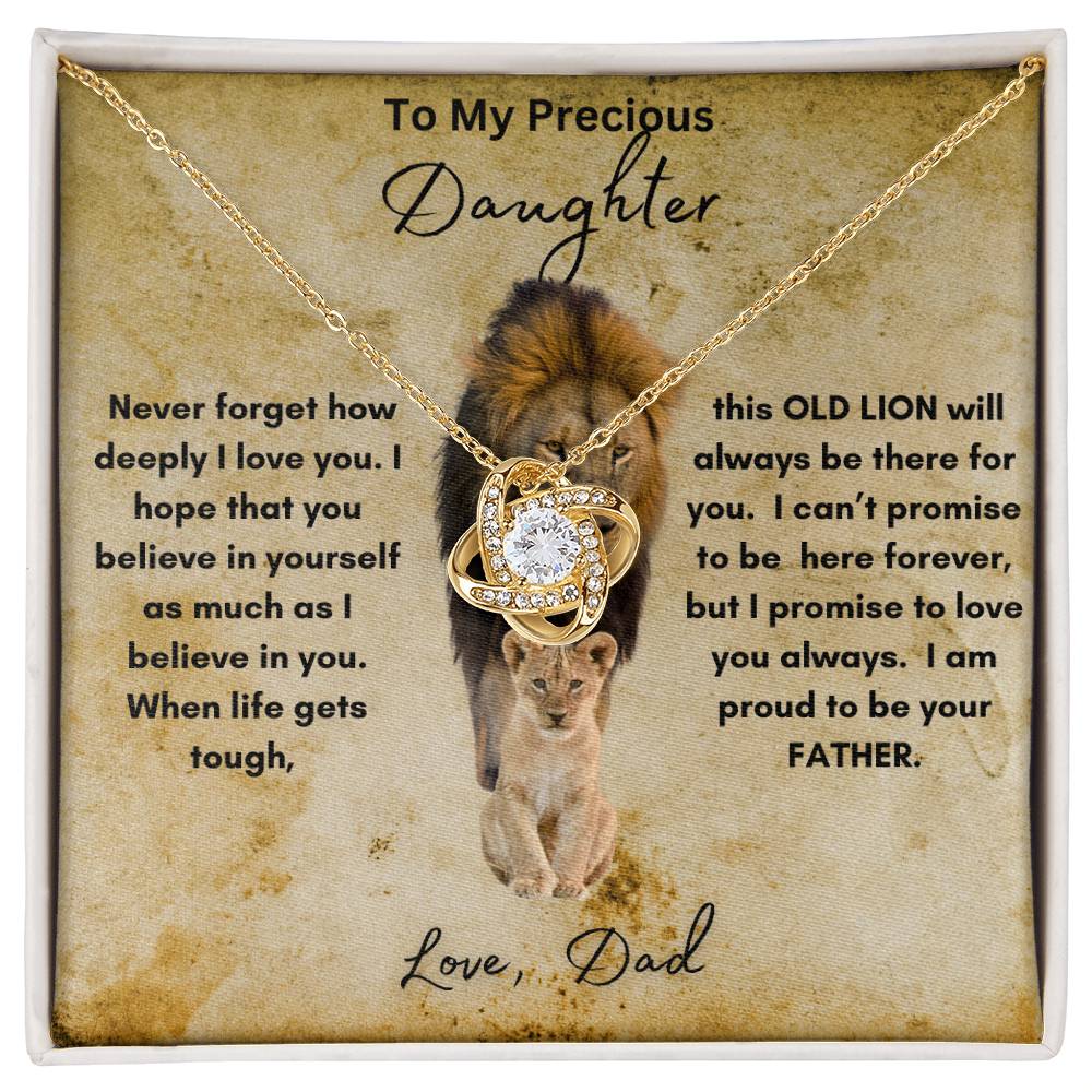 To My Precious Daughter | Love Dad  |  Love Knot Necklace