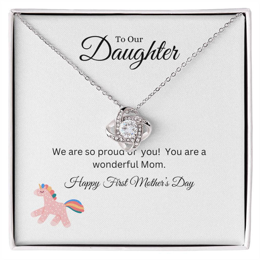 Gifts for Mom--Mother's Day- Love Knot Necklace- First Mother's Day