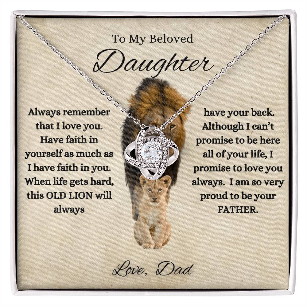 To My Beloved Daughter  | Love Dad  |  Love Knot Necklace