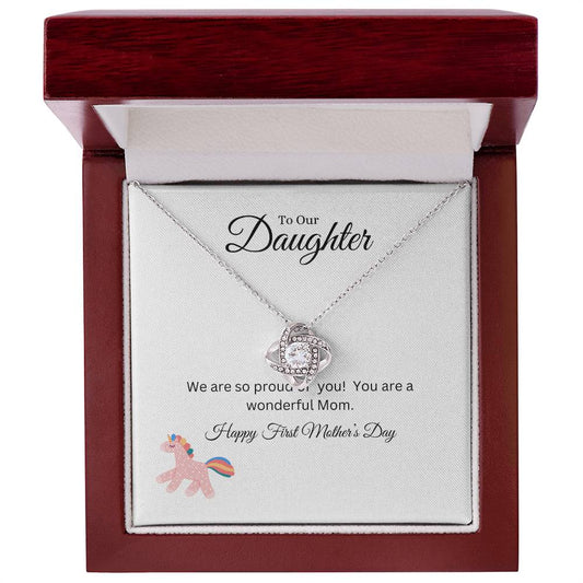 Gifts for Mom--Mother's Day- Love Knot Necklace- First Mother's Day