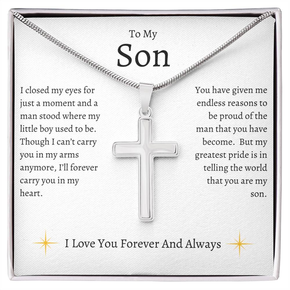 To My Son  |  Forever And Always | Artisan Cross Necklace