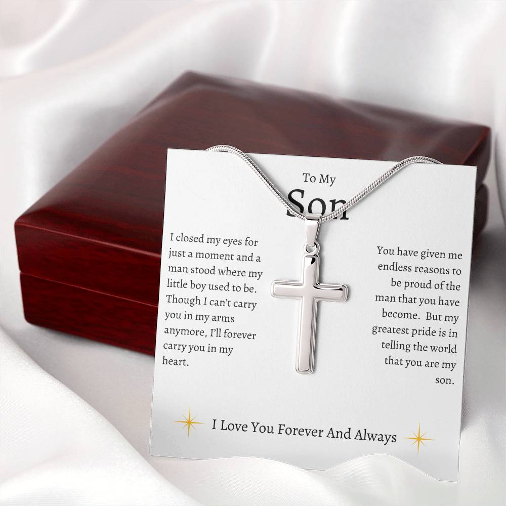 To My Son  |  Forever And Always | Artisan Cross Necklace