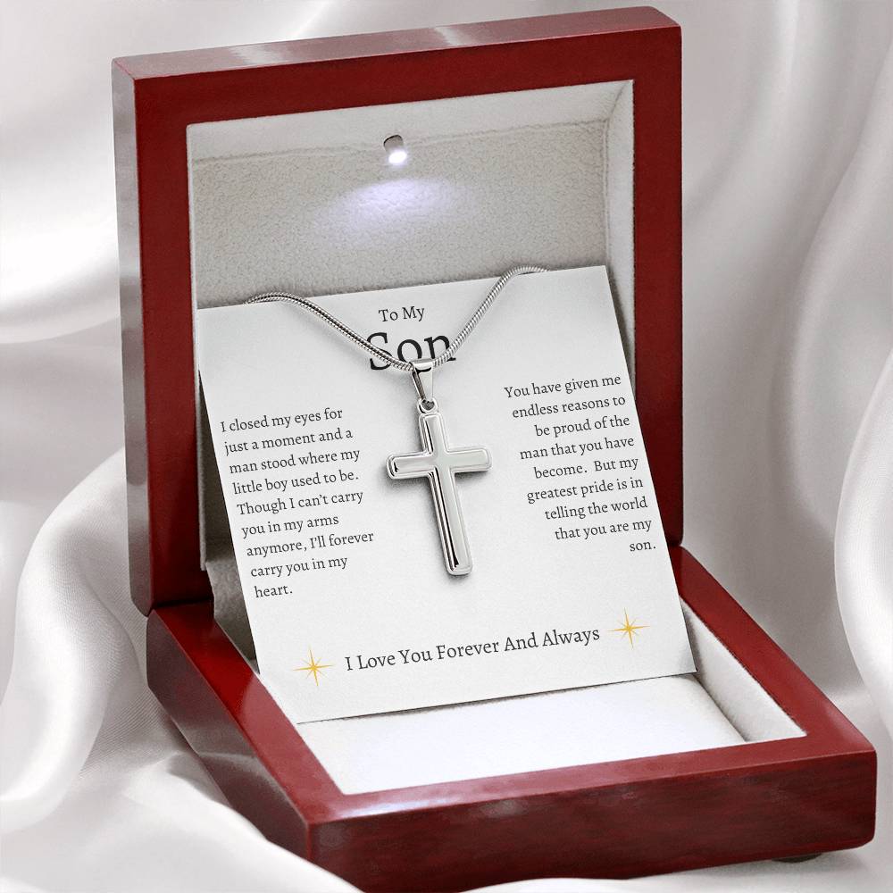 To My Son  |  Forever And Always | Artisan Cross Necklace