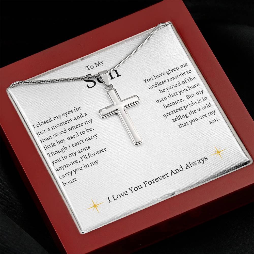 To My Son  |  Forever And Always | Artisan Cross Necklace