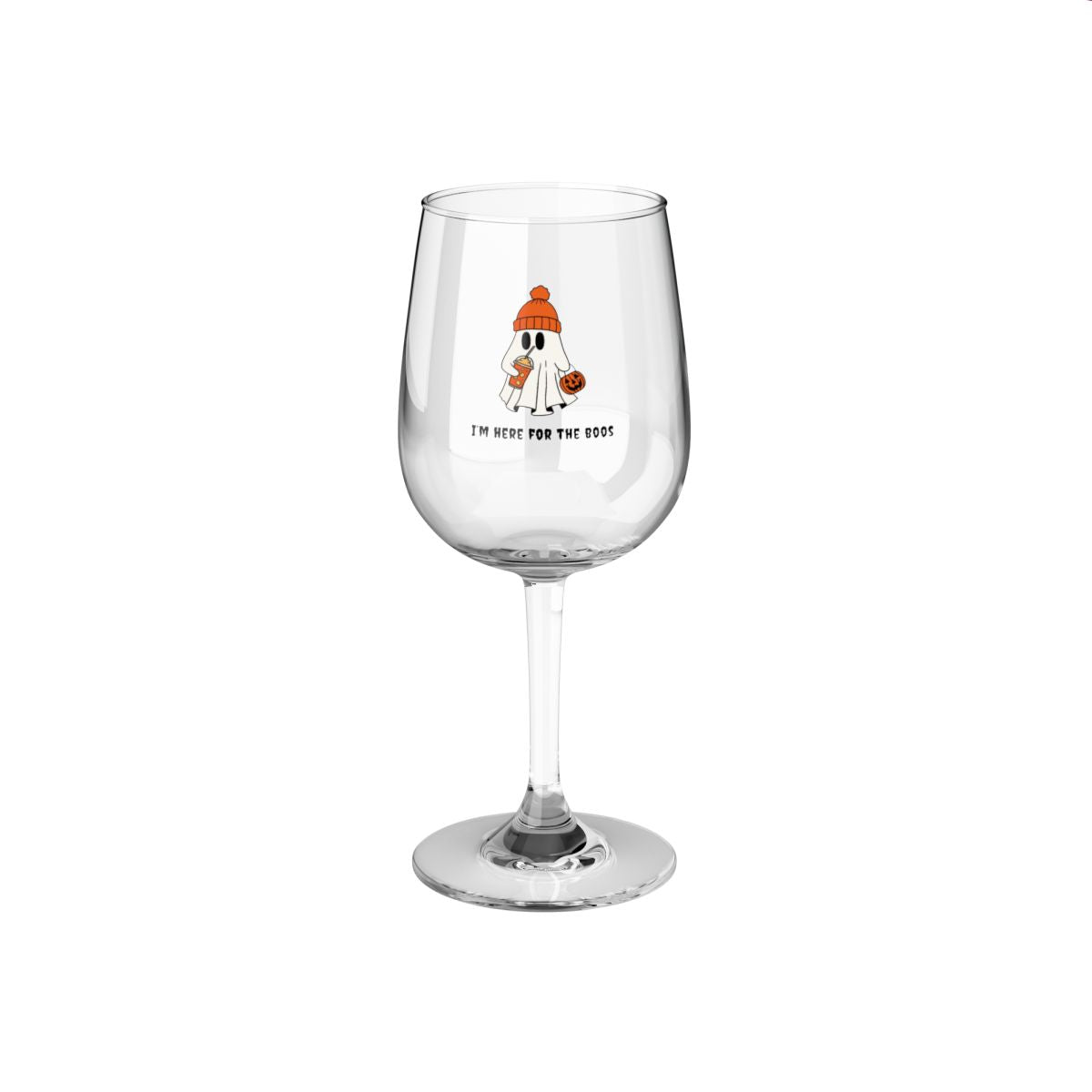 Halloween | Here for the Boos | Ghost | Wine Glass, 12oz